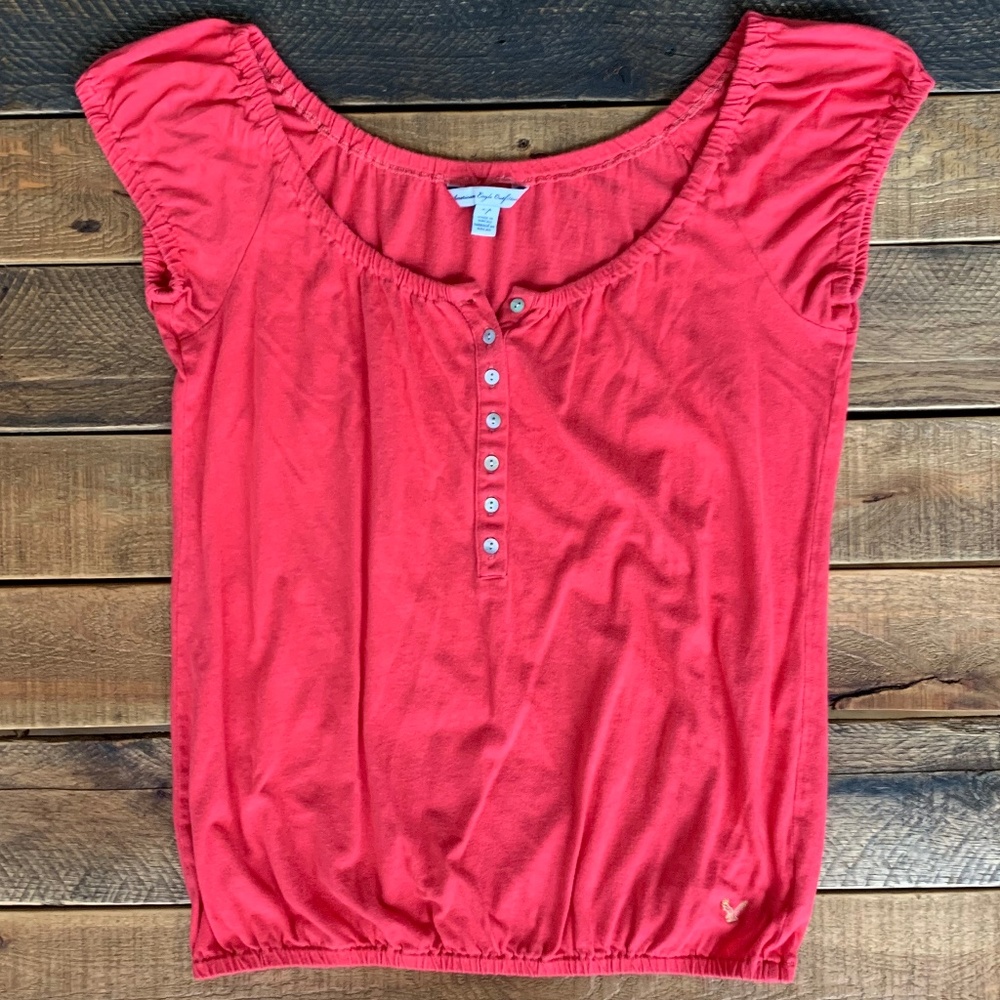 American Eagle short-sleeve pink top - small